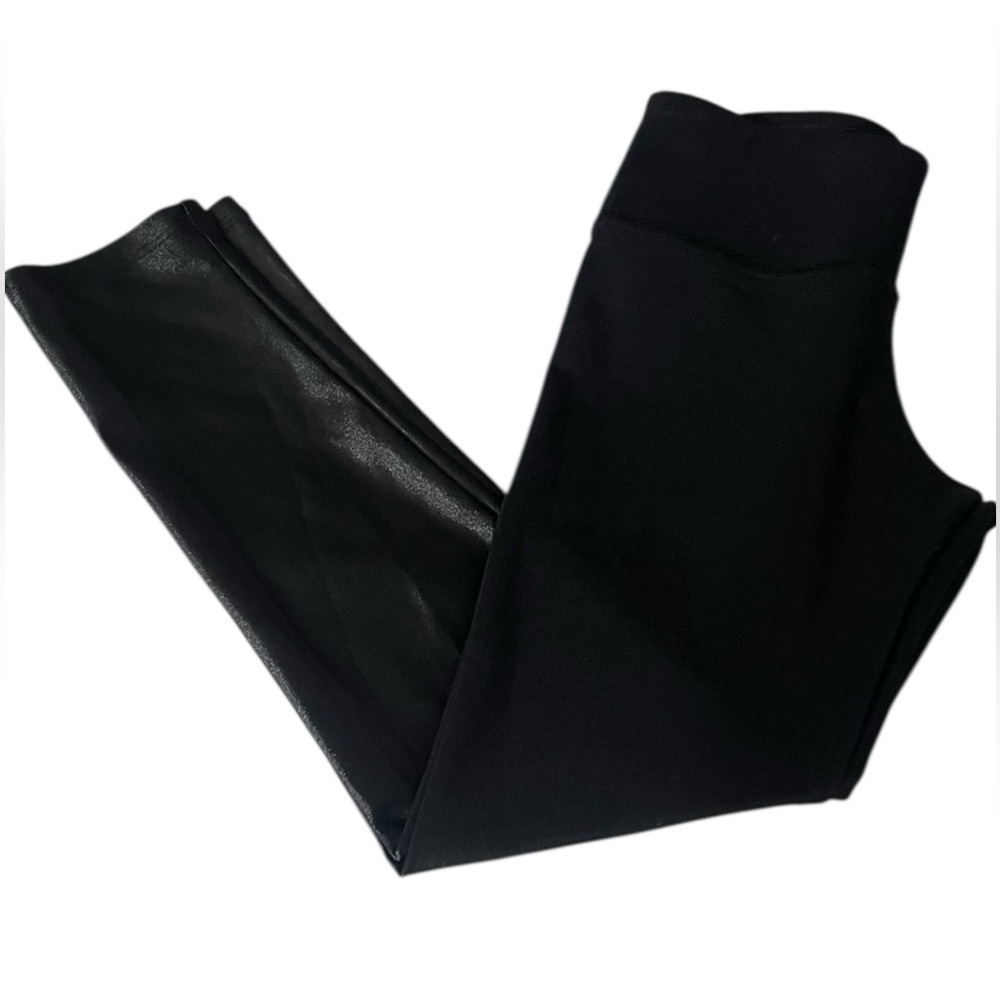 Katie J NYC Junior Hi Shine Solid Black Leggings Size Large
